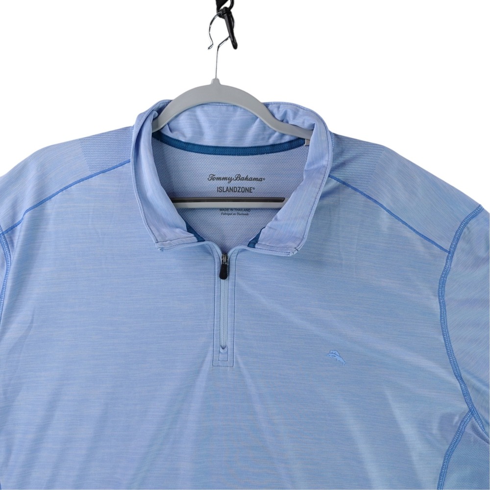 Tommy Bahama Pullover Men 3XL Blue IslandZone 1/4 Zip Long Sleeve Heathered